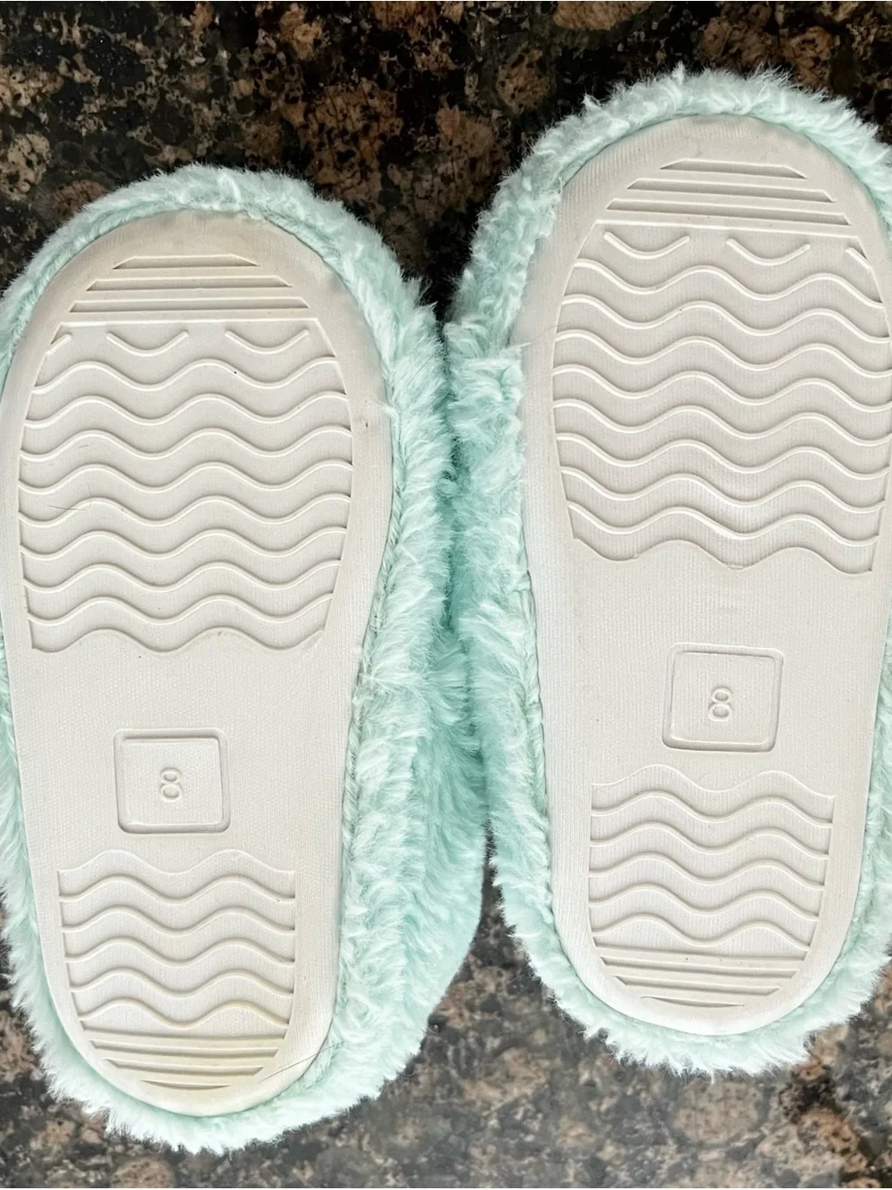 Girls Mint‎ Green Faux Fur Penguin Earmuff Slippers House Shoes Size 8
